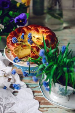 Romen paskası.. geleneksel paskalya pastaları. seçici odak