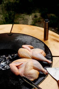 Sebzeli kızarmış tavuk. Tarz rustik. Seçici odaklanma.