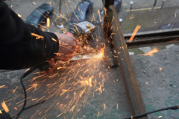 Lavori di taglio metalli — Foto Stock