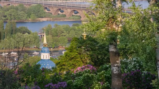 Kiev, blühender Flieder im Nationalen Botanischen Garten — Stockvideo