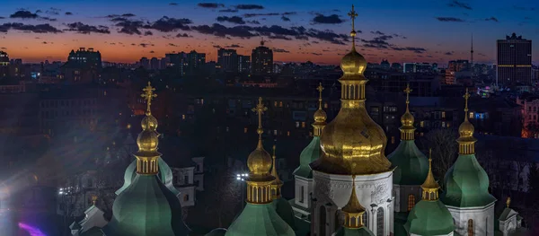 Veduta Della Cattedrale Santa Sofia Illuminata Con Bellissimo Cielo Tramonto — Foto Stock