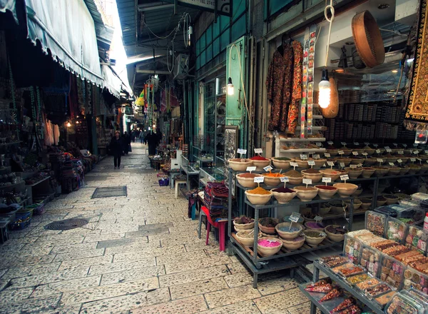 Αγορά στην παλιά πόλη της Ιερουσαλήμ — Φωτογραφία Αρχείου