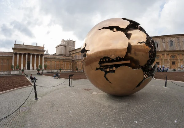 Golden ball in Vatican yard. — Stock Photo, Image