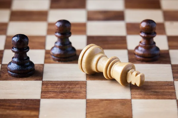 Wooden chess pieces — Stock Photo, Image