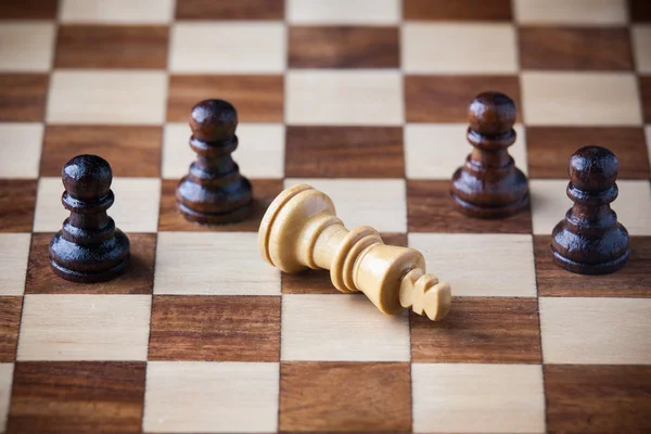 Wooden chess pieces — Stock Photo, Image