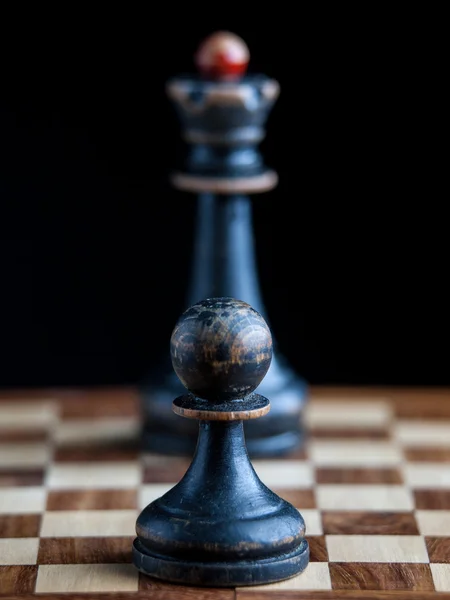 Wooden chess pieces — Stock Photo, Image