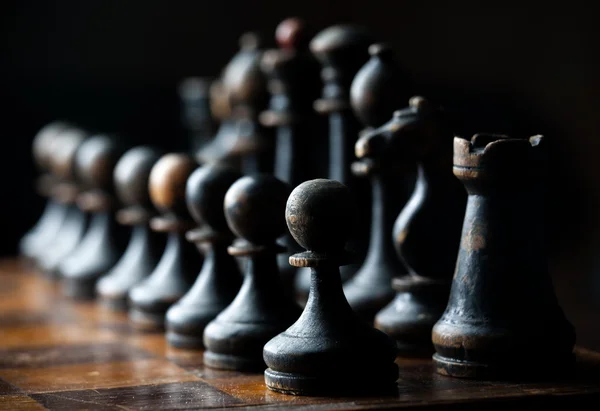 Wooden chess pieces Royalty Free Stock Photos