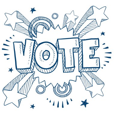 Vote in the election sketch clipart