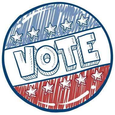 Vote campaign button sketch clipart