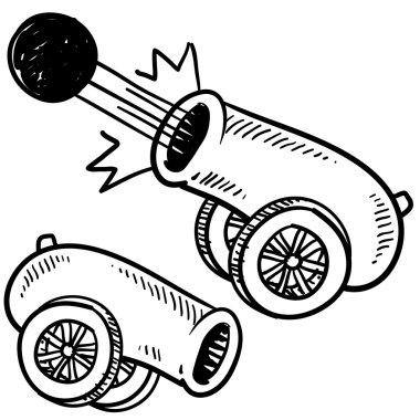 Antique cannon sketch clipart