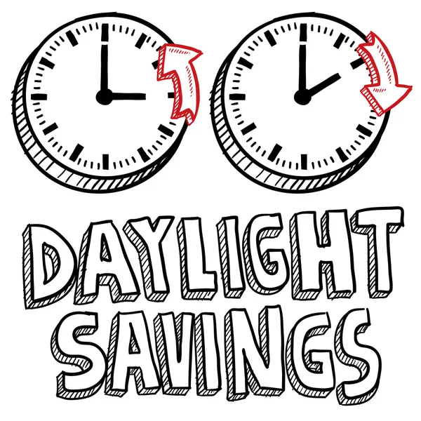 Daylight Savings tempo esboço — Vetor de Stock