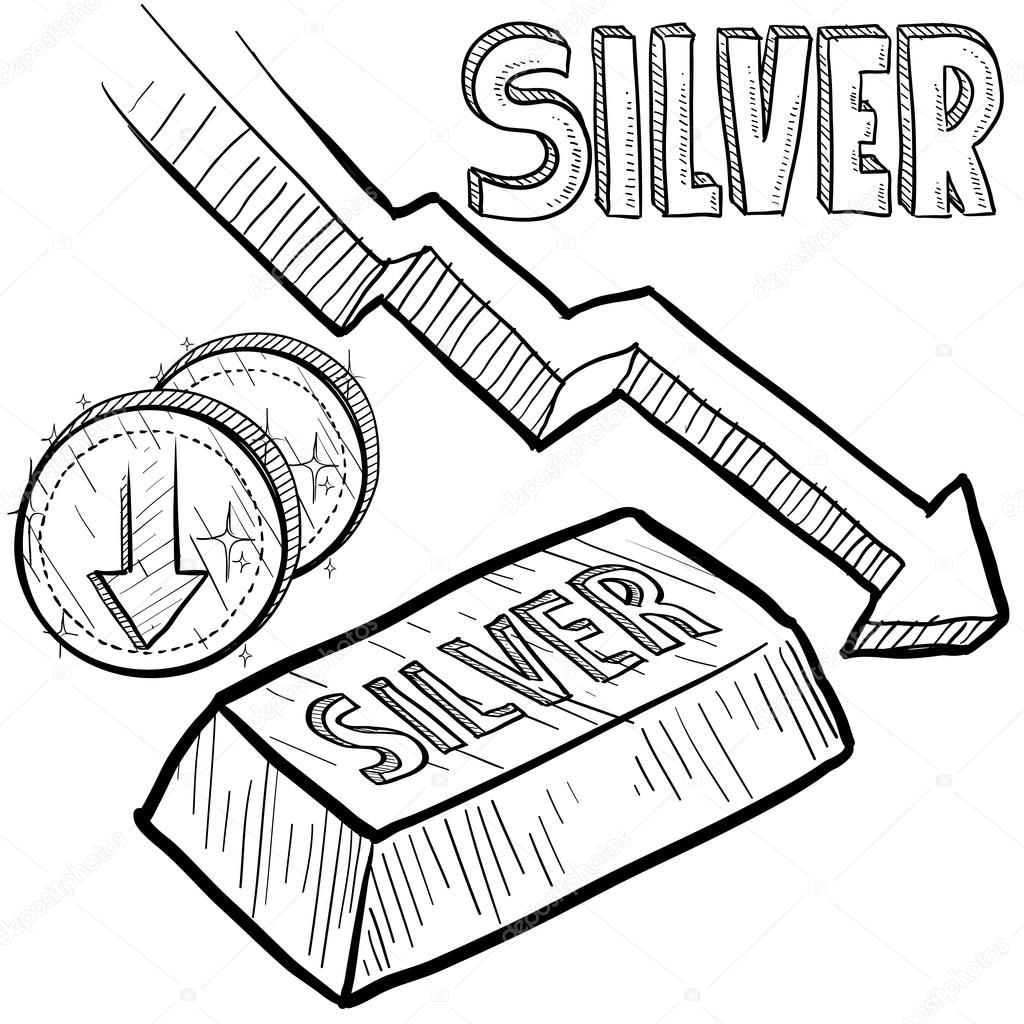 Silver prices decreasing sketch