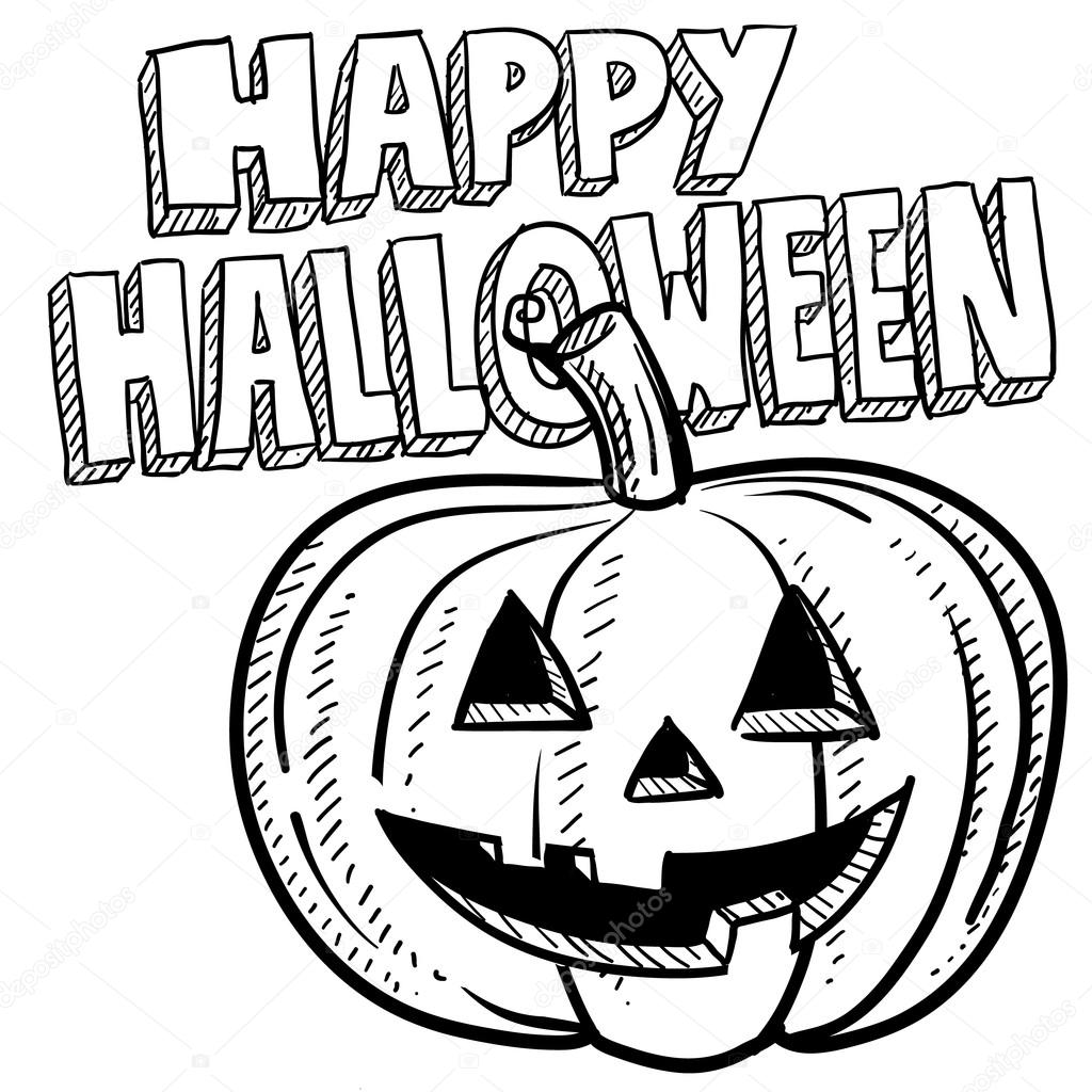 Happy Halloween Kürbis-Skizze — Stockvektor © lhfgraphics #13883948