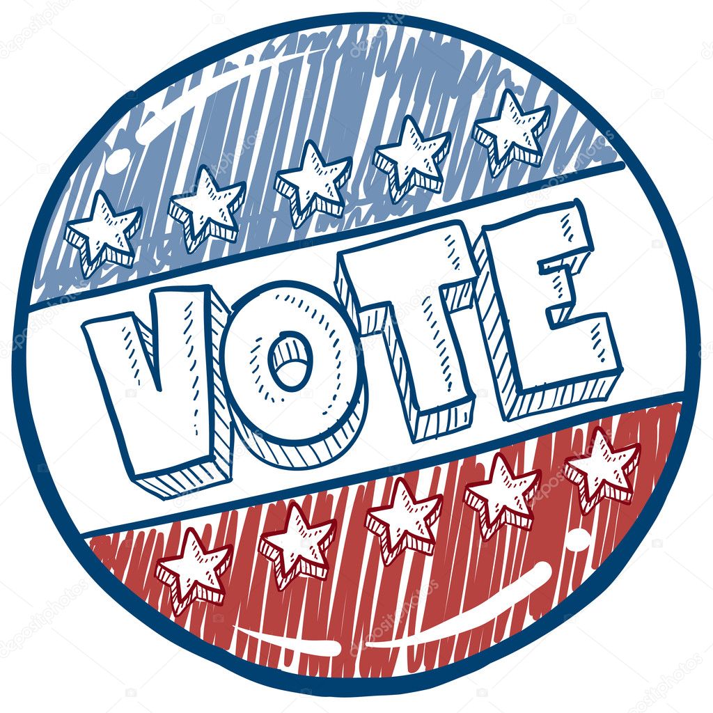 Vote campaign button sketch