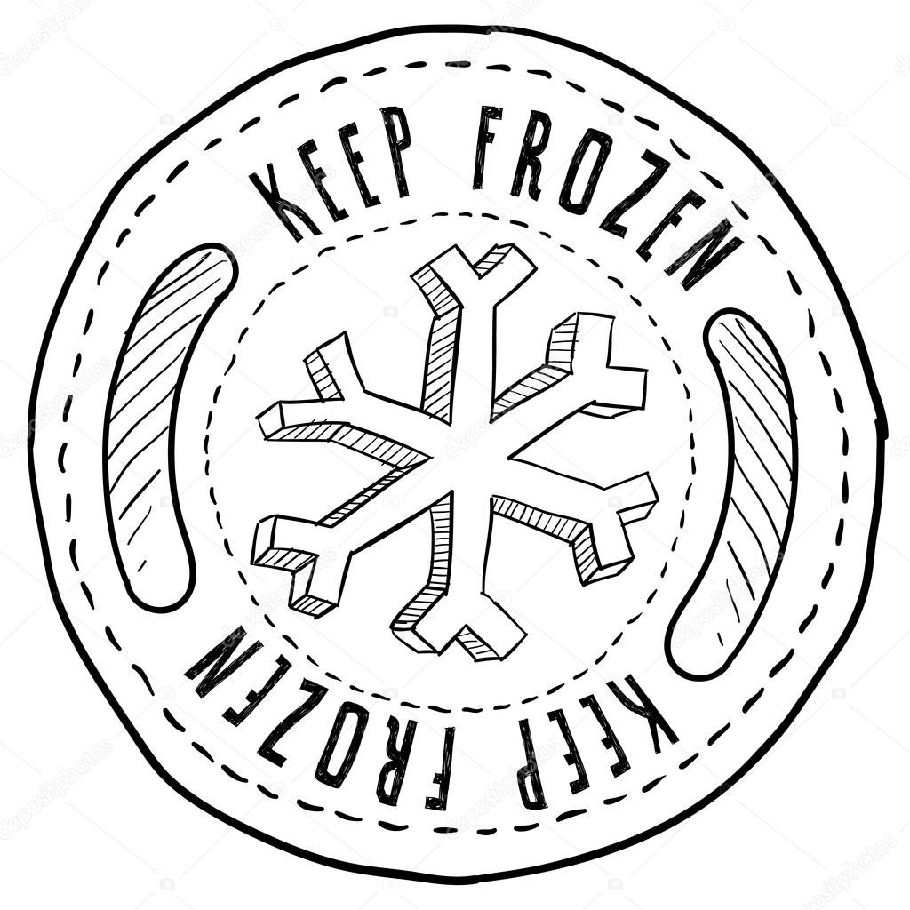 Keep frozen food or product label