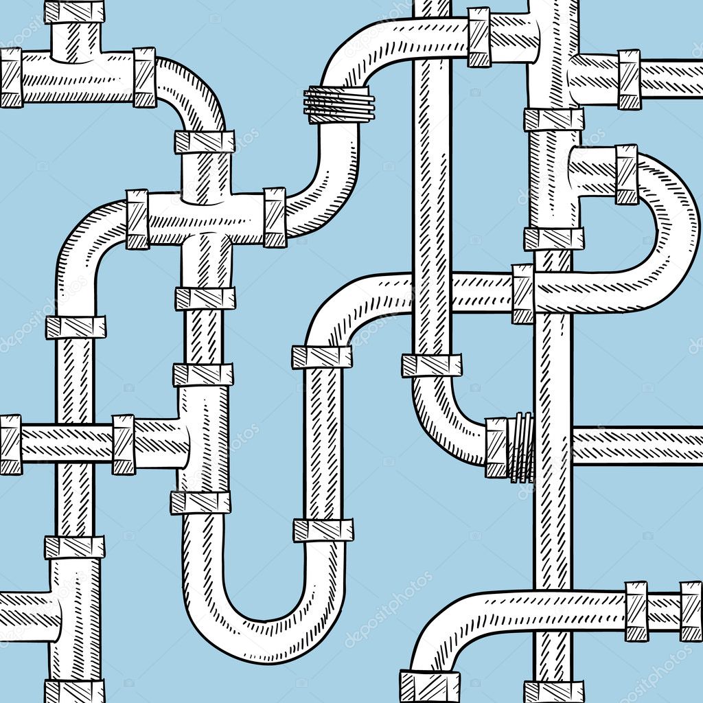Seamless water pipe vector background
