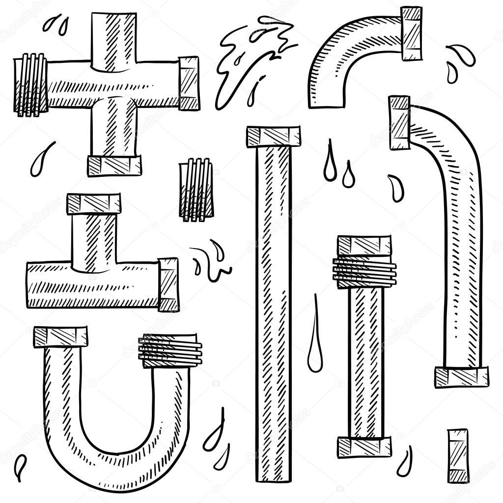 Water or plumbing pipes set