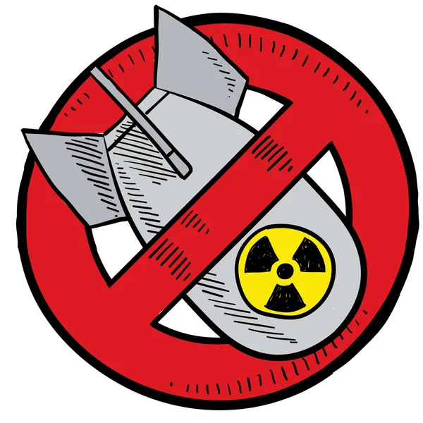 Anti-nuclear weapons sketch — Stock Vector