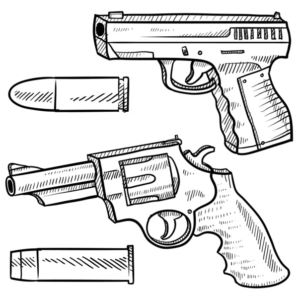 Esbozo de pistolas — Archivo Imágenes Vectoriales