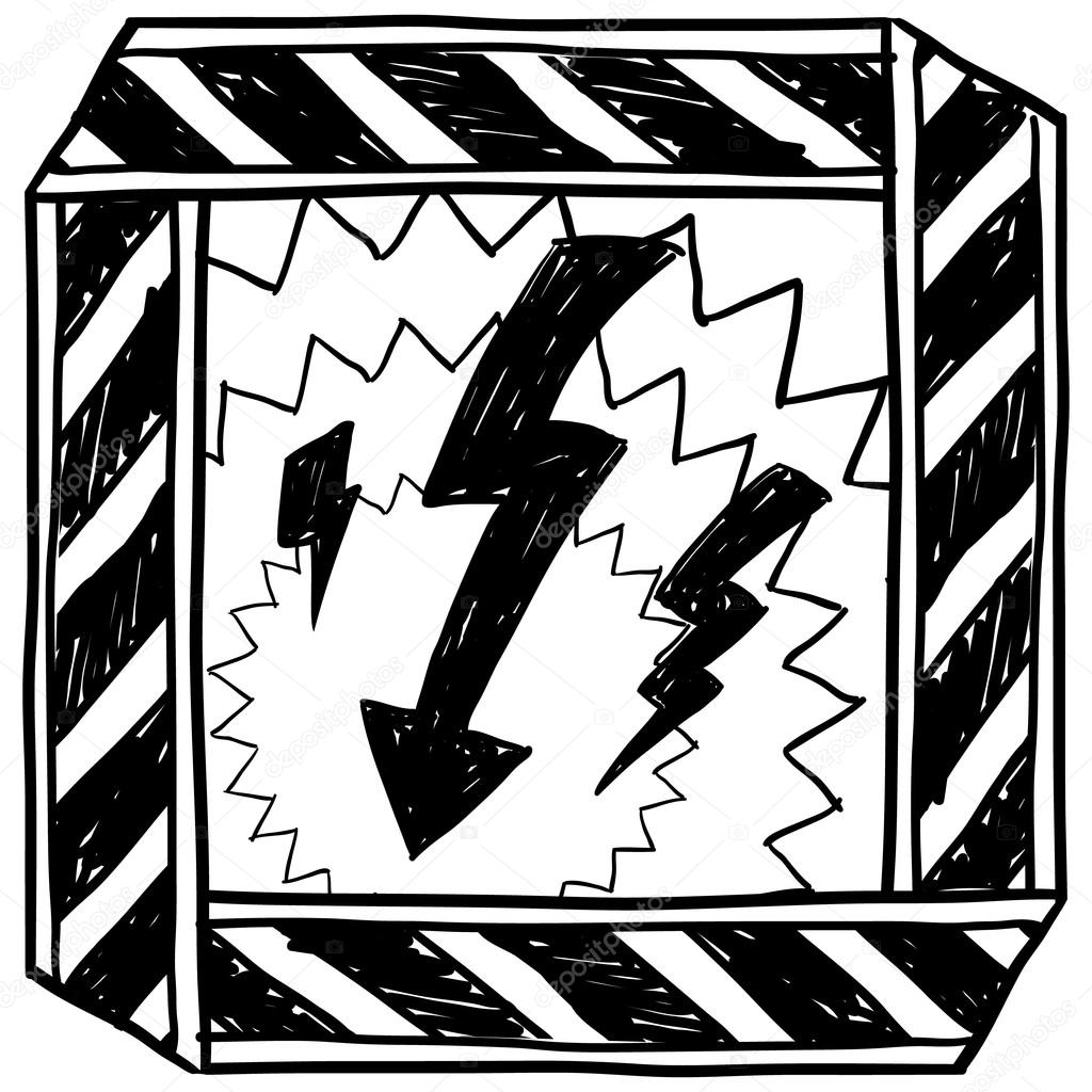Electrical hazard warning sketch