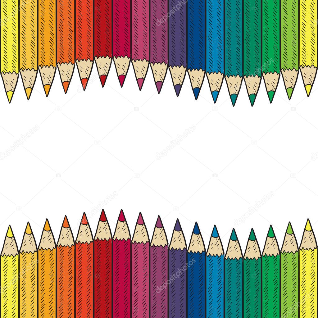 Seamless colored pencil vector border