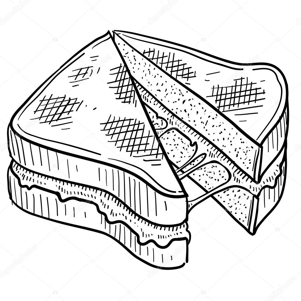 Grilled cheese sandwich sketch Stock Vector Image by ©lhfgraphics #13892925