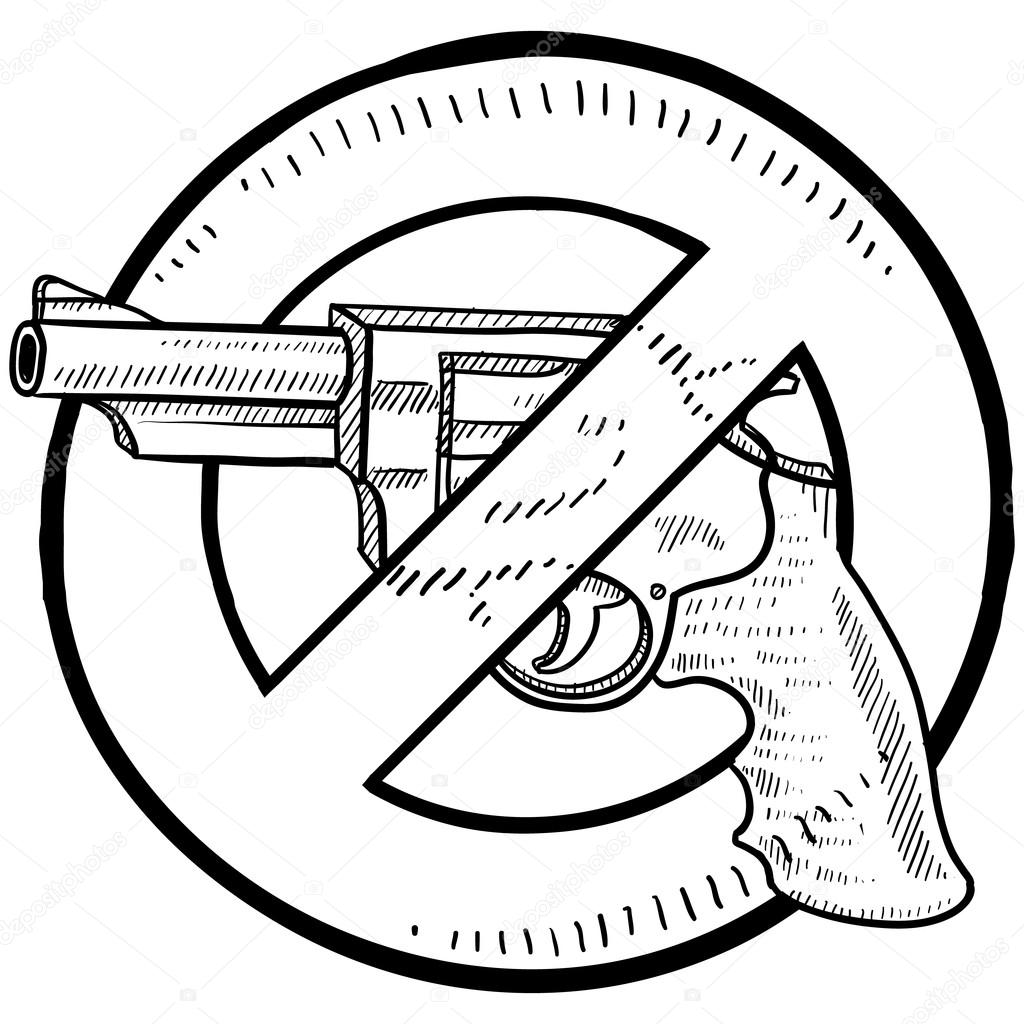 Gun control symbol sketch