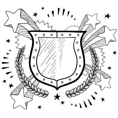 Secure shield sketch clipart