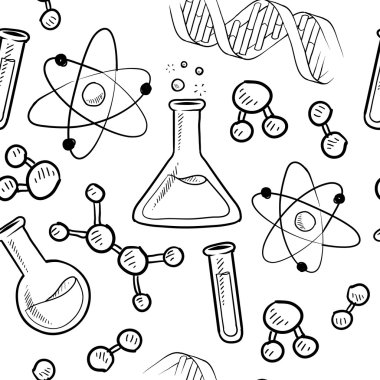 Seamless science laboratory vector background clipart