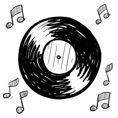Retro vinil plak kroki