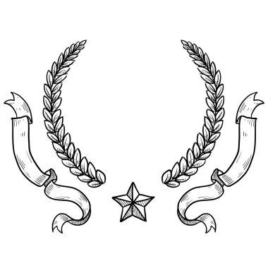 Insignia wreath and ribbon heraldry clipart