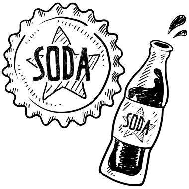Soda bottle and cap sketch
