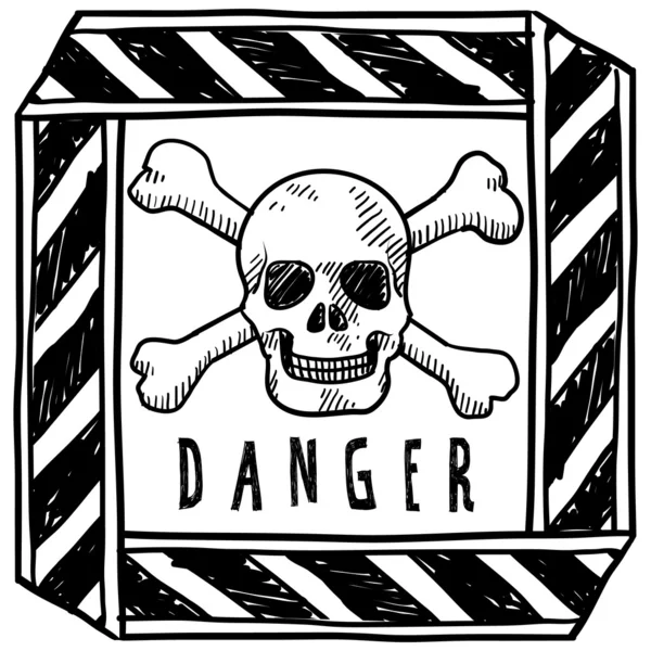 Danger or warning sign sketch — Stock Vector