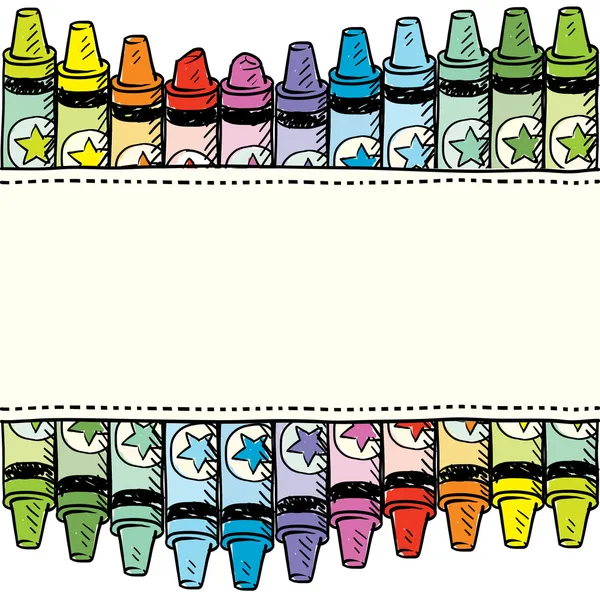 Borde vectorial crayón sin costuras — Archivo Imágenes Vectoriales