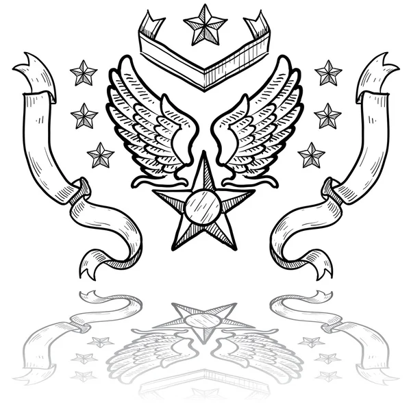 Ons militaire insignes van de luchtmacht — Stockvector