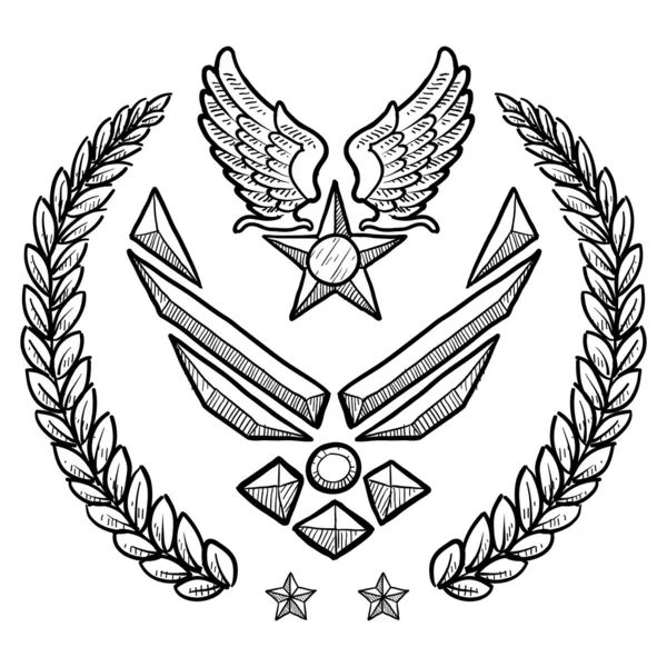 Ons militaire insignes van de luchtmacht — Stockvector