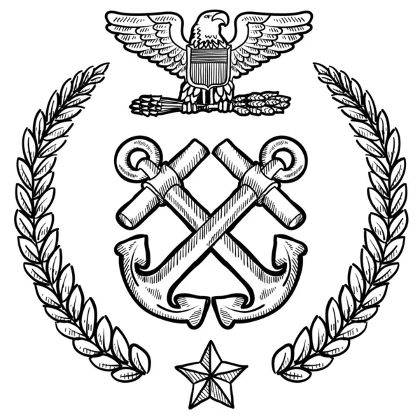 Insignia militar de la Marina estadounidense — Vector de stock