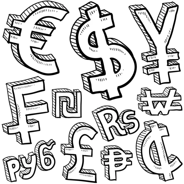 International currency symbol set — Stock Vector