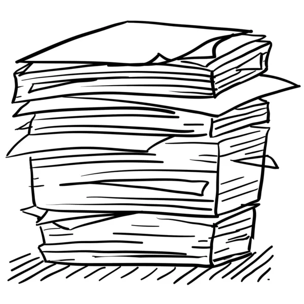 Pile de feuilles de travail croquis — Image vectorielle