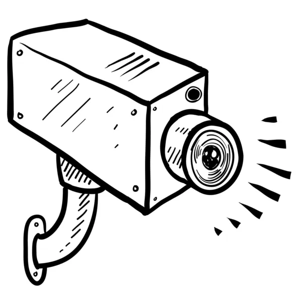 CCTV câmera de vigilância esboço — Vetor de Stock