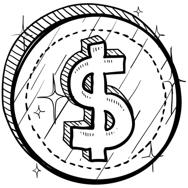 American Dollar currency symbol coin — Stock Vector