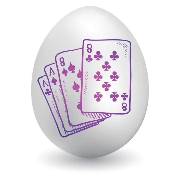 Carte da gioco sull'uovo di Pasqua — Vettoriale Stock