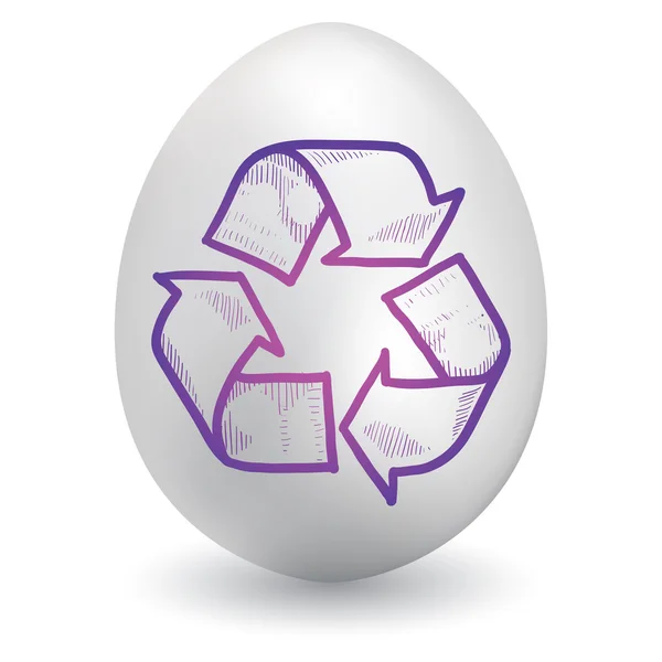 Recycling-Symbol auf Osterei — Stockvektor