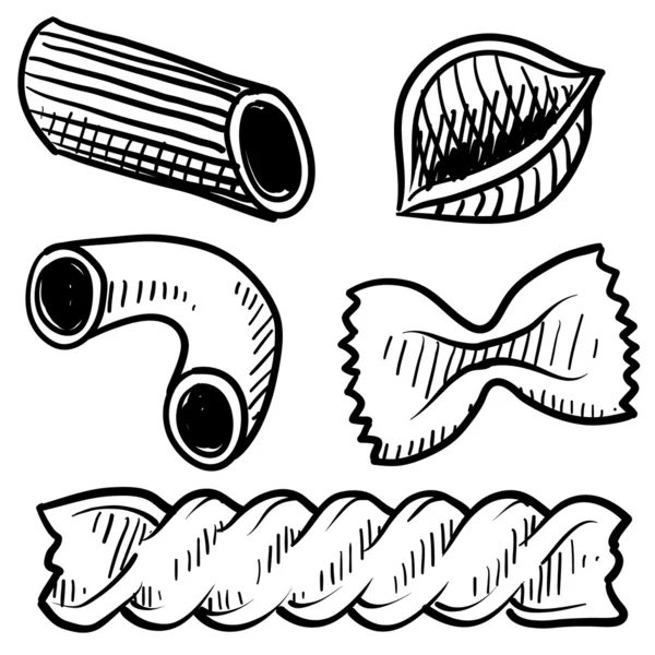 Dibujo de surtido de pasta — Vector de stock