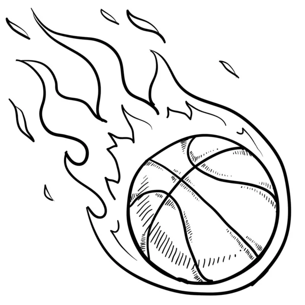 篮球兴奋素描 — 图库矢量图片