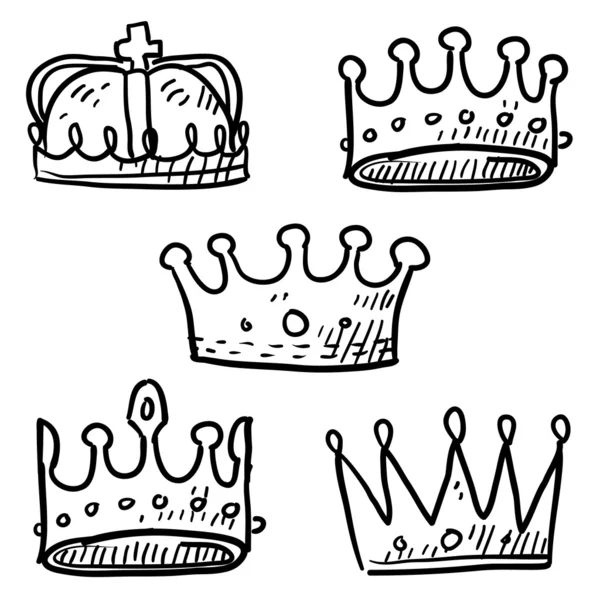 Royal crowns sketch — Stock Vector