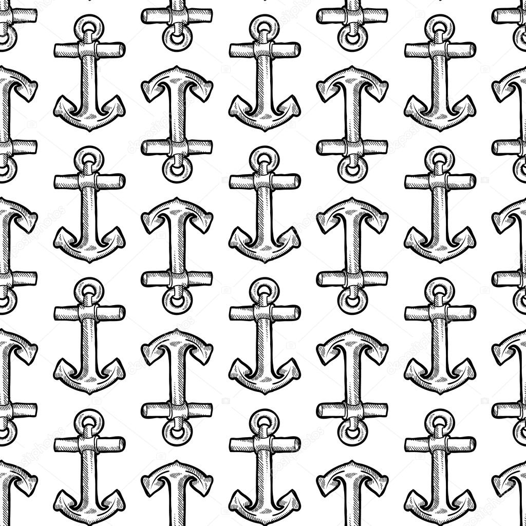Seamless maritime anchor background