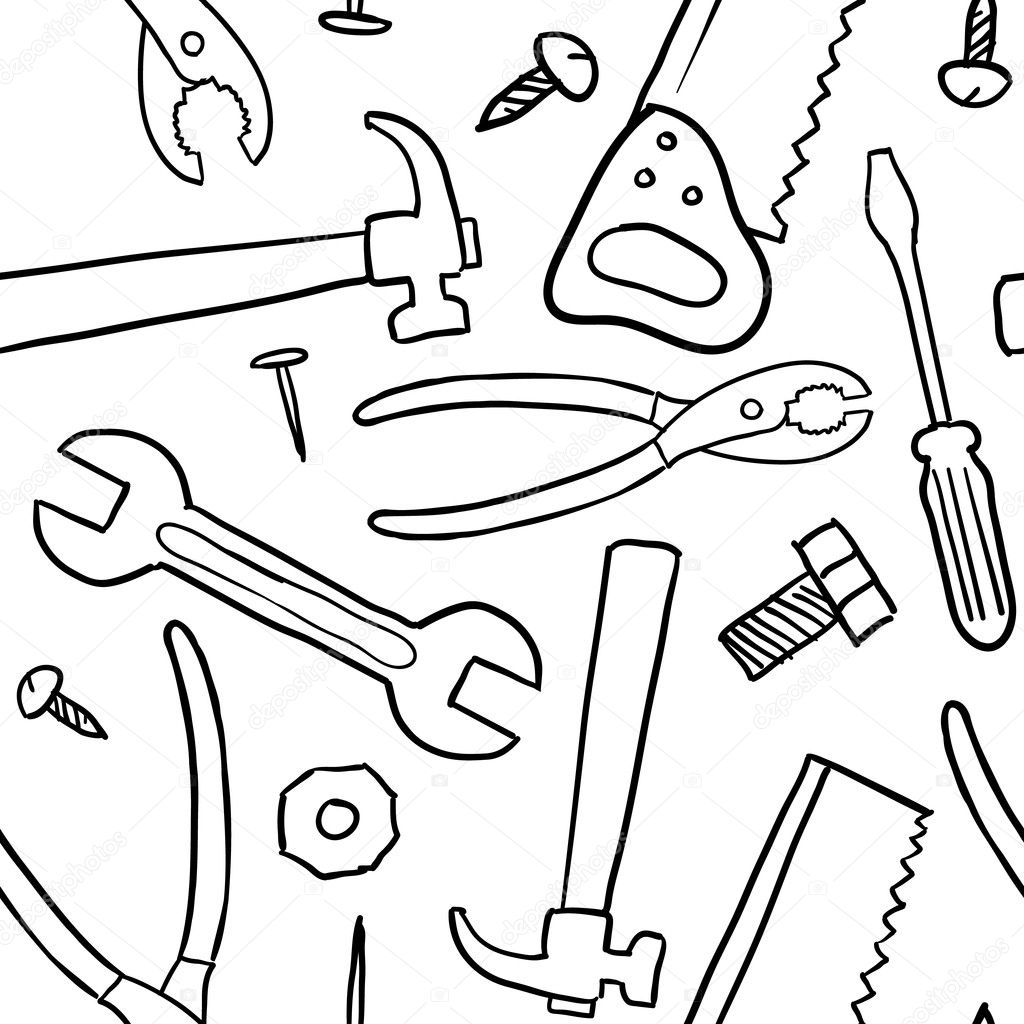 Seamless tool or mechanic vector background