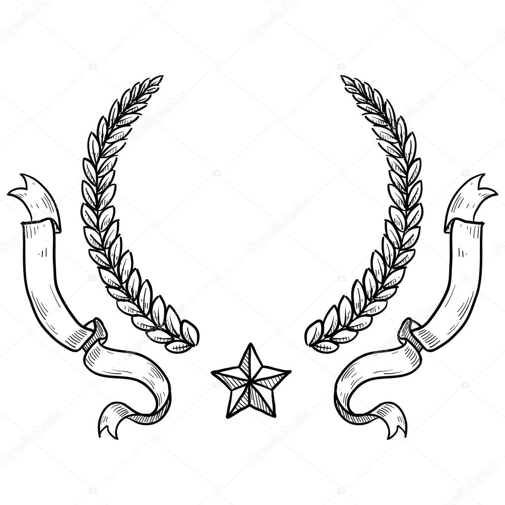 Insignia wreath and ribbon heraldry