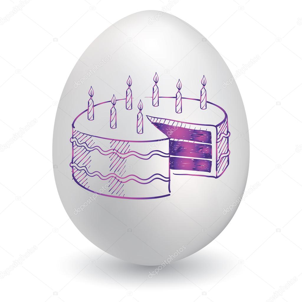 Birthday cake on easter egg